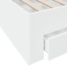 Bettgestell mit Schubladen Weiß 200x200 cm Holzwerkstoff