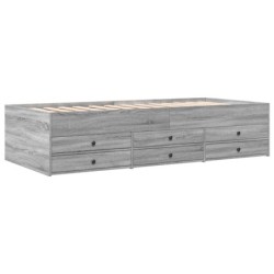 Tagesbett mit Schubladen Grau Sonoma 100x200 cm Holzwerkstoff