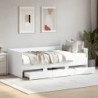 Tagesbett mit Schubladen Weiß 100x200 cm Holzwerkstoff