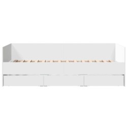 Tagesbett mit Schubladen Weiß 100x200 cm Holzwerkstoff