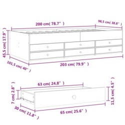 Tagesbett mit Schubladen Sonoma-Eiche 100x200 cm Holzwerkstoff