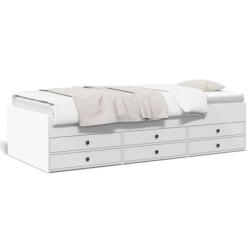 Tagesbett mit Schubladen Weiß 90x190 cm Holzwerkstoff