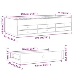 Tagesbett mit Schubladen Schwarz 90x190 cm Holzwerkstoff