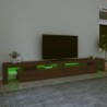 TV-Schrank mit LED-Leuchten Braun Eichen-Optik 290x36,5x40 cm
