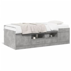 Tagesbett mit Schubladen Betongrau 90x200 cm Holzwerkstoff