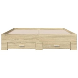 Bettgestell mit Schubladen Sonoma-Eiche 150x200cm Holzwerkstoff