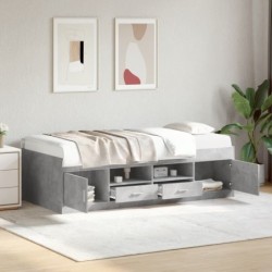 Tagesbett mit Schubladen Betongrau 75x190 cm Holzwerkstoff
