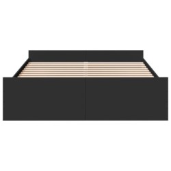 Bettgestell mit Schubladen Schwarz 150x200 cm Holzwerkstoff