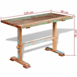 Esstisch mit Holz-Untergestell Altholz Massiv 120x58x78 cm