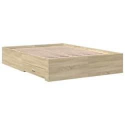 Bettgestell mit Schubladen Sonoma-Eiche 120x200cm Holzwerkstoff