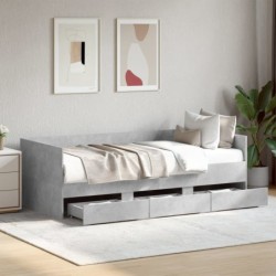 Tagesbett mit Schubladen Betongrau 75x190 cm Holzwerkstoff