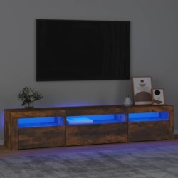 TV-Schrank mit LED-Leuchten Räuchereiche 195x35x40 cm