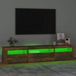 TV-Schrank mit LED-Leuchten Räuchereiche 195x35x40 cm