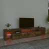 TV-Schrank mit LED-Leuchten Räuchereiche 215x36,5x40 cm