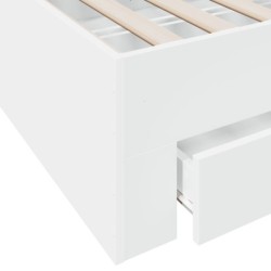 Bettgestell mit Schubladen Weiß 100x200 cm Holzwerkstoff