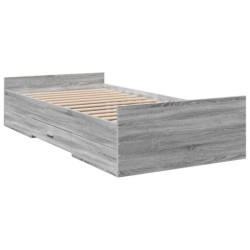 Bettgestell mit Schubladen Grau Sonoma 75x190 cm Holzwerkstoff