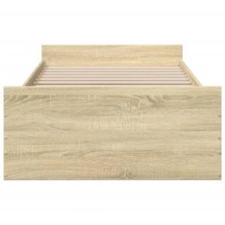 Bettgestell mit Schubladen Sonoma-Eiche 75x190 cm Holzwerkstoff