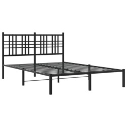 Bettgestell mit Kopfteil Metall Schwarz 140x190 cm