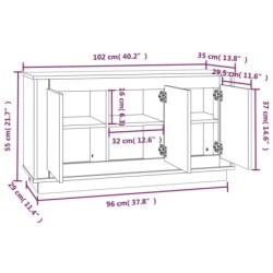 Sideboard Betongrau 102x35x55 cm Holzwerkstoff