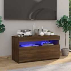 TV-Schrank mit LED-Leuchten Braun Eichen-Optik 75x35x40 cm