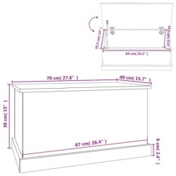 Truhe Braun Eiche-Optik 70x40x38 cm Holzwerkstoff