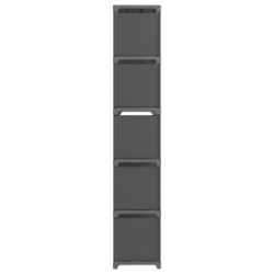 Würfel-Regal 15 Fächer Grau 103x30x175,5 cm Stoff