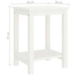 Nachttisch Weiß 35x30x47 cm Massivholz Kiefer