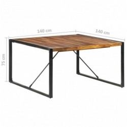 Esstisch 140x140x75 cm Massivholz mit Palisander-Finish