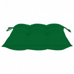 Schaukelstuhl mit Grünem Kissen Massivholz Teak
