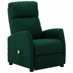 Massagesessel Dunkelgrün Stoff