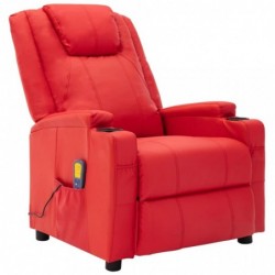 Massagesessel Rot Kunstleder