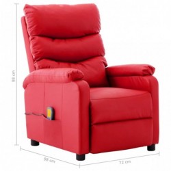 Elektrischer Massagesessel Rot Kunstleder