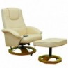 Massagesessel mit Fußhocker Creme Kunstleder