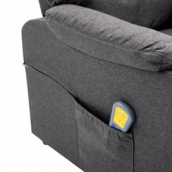 Elektrischer Massagesessel Verstellbar Dunkelgrau Stoff