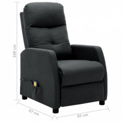 Elektrischer Massagesessel Dunkelgrau Stoff