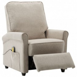 Elektrischer Massagesessel Creme Stoff