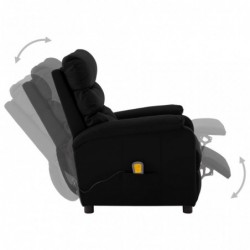 Elektrischer Massagesessel Schwarz Kunstleder