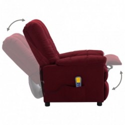 Elektrischer Massagesessel Weinrot Stoff