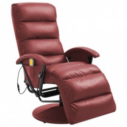 TV-Massagesessel Weinrot Kunstleder