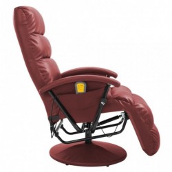 TV-Massagesessel Weinrot Kunstleder