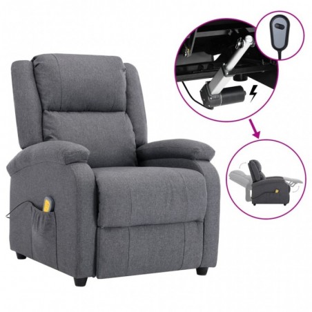 Elektrischer Massagesessel Dunkelgrau Stoff