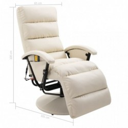 TV-Massagesessel Cremeweiß Kunstleder