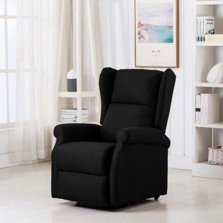 Massage-Aufstehsessel Schwarz Stoff