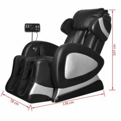 Massagesessel mit Super Display Schwarz Kunstleder