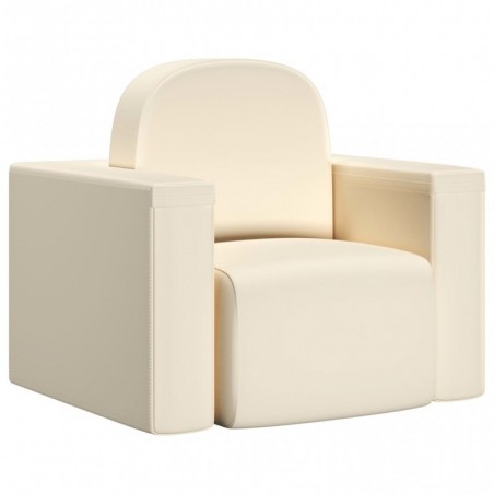 2-in-1 Kindersofa Weiß Kunstleder