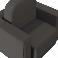 2-in-1 Kindersofa Schwarz Kunstleder