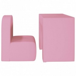 2-in-1 Kindersofa Rosa Kunstleder