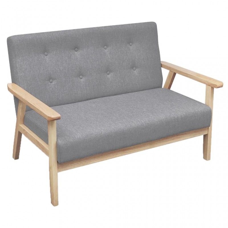 2-Sitzer-Sofa Stoff Hellgrau