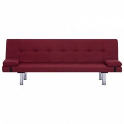 Schlafsofa mit zwei Kissen Weinrot Polyester