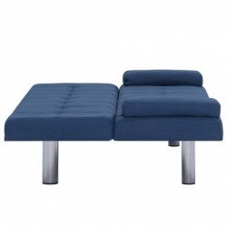 Schlafsofa mit zwei Kissen Blau Polyester